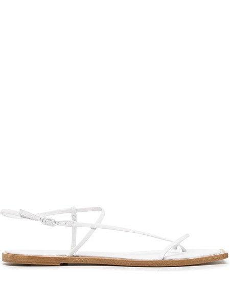  Studio Amelia Filament Square-toe Flat Sandals - White 
