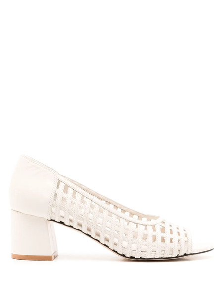  Studio Chofakian Open-toe Leather Pumps - White 