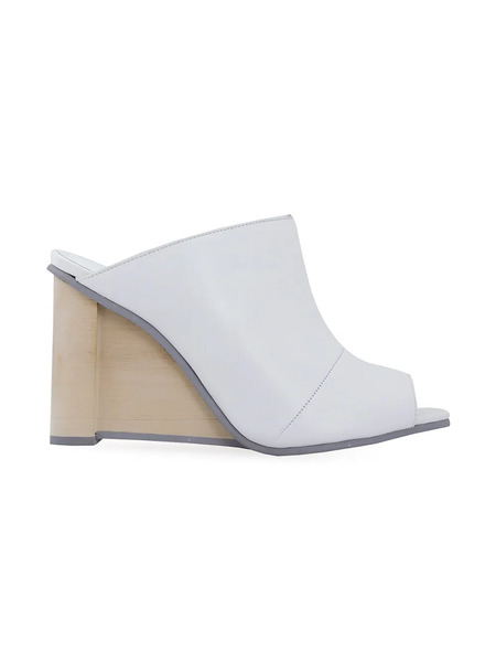  Studio Chofakian White Wedge Sandals 