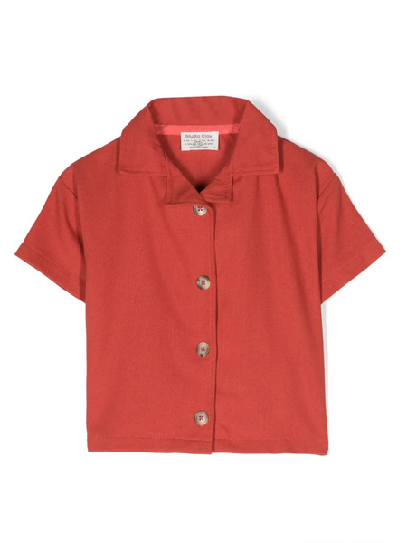  Studio Clay Air Linen Shirt - Red 