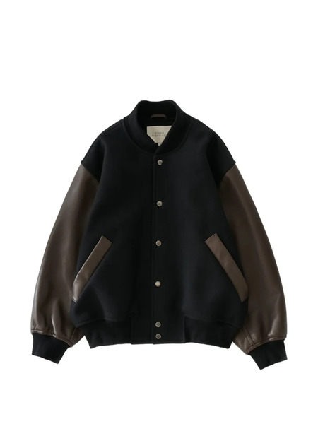  Studio Nicholson Alph Leather-sleeve Bomber Jacket - Black 