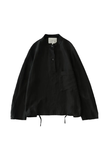  Studio Nicholson Baye Twill Grandad-collar Pocket Shirt - Black 