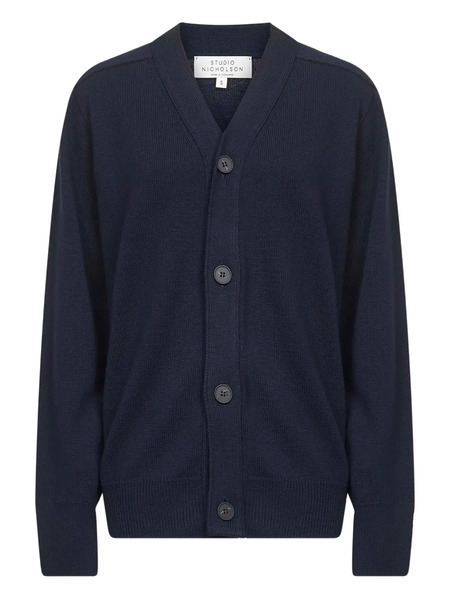  Studio Nicholson Conan V-neck Cardigan - Blue 