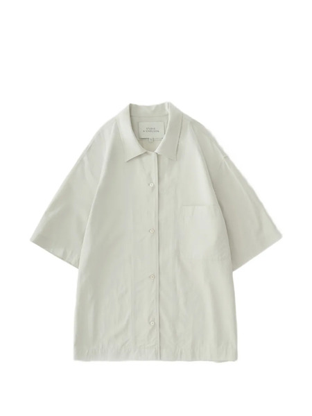  Studio Nicholson Delos Point-collar Pocket Shirt - Neutrals 