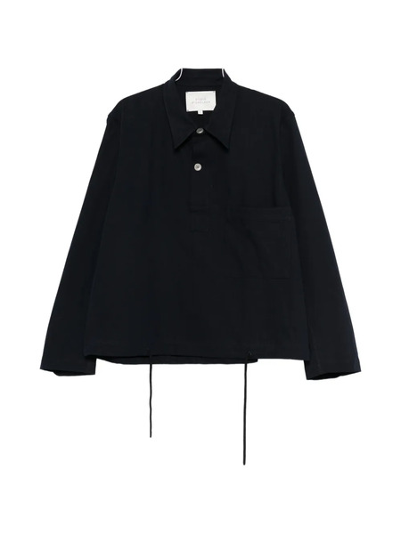  Studio Nicholson Drawcord-hem Chest-pocket Shirt - Blue 