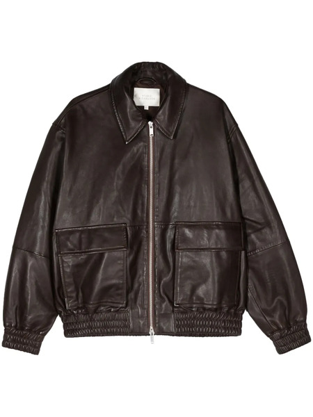  Studio Nicholson Piston Leather Zip-up Jacket - Brown 