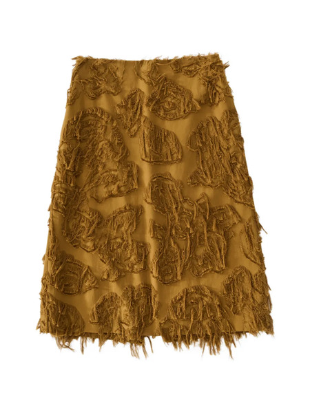  Studio Nicholson Roeper Fringe Jacquard A-line Skirt - Brown 