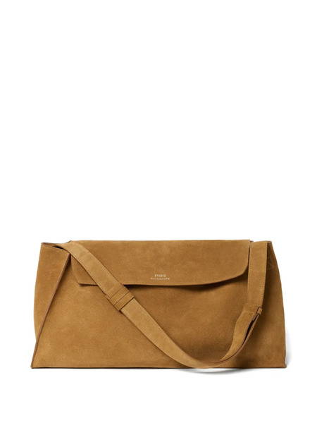  Studio Nicholson Shiboru Trapezoid Magnetic Suede Bag - Brown 