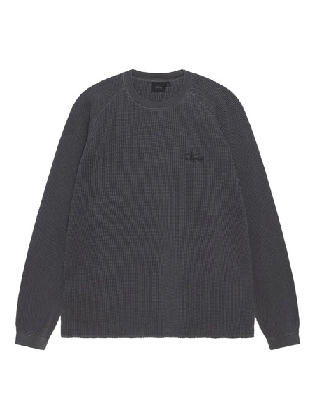  Stüssy Waffle-texture Long-sleeve T-shirt - Black 