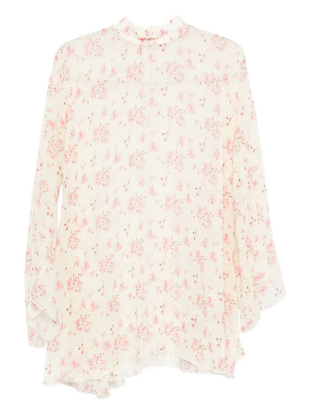  Styland Floral-print Mini Dress - Neutrals 