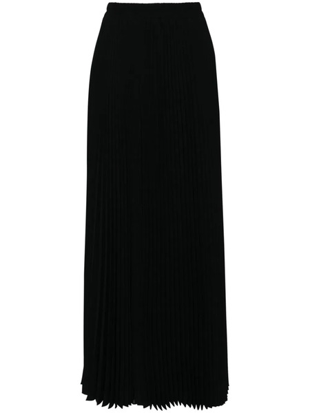  Styland High-waist Pleated Midi Skirt - Black 