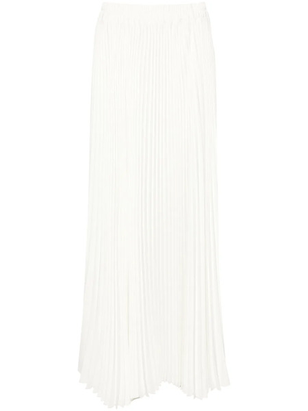  Styland High-waist Pleated Midi Skirt - White 