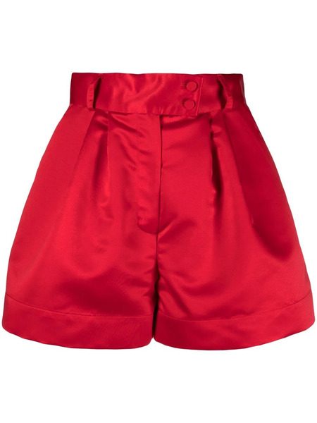 Styland High-waisted Pleated Shorts - Red 