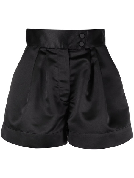  Styland High-waisted Satin Shorts - Black 