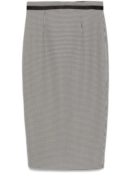  Styland Houndstooth Midi Skirt - Black 