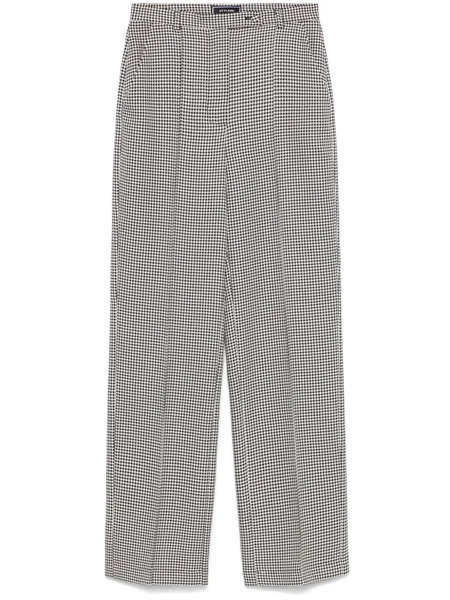  Styland Houndstooth-pattern Trousers - Black 