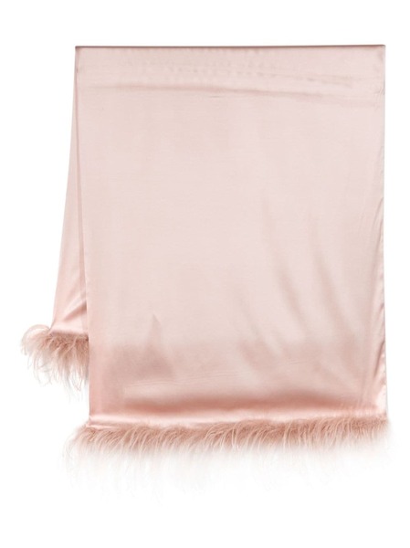  Styland Ostrich-feather Satin Scarf - Pink 