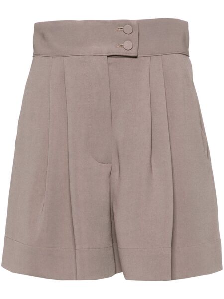  Styland Pleated High-waist Tailored Shorts - Grey 