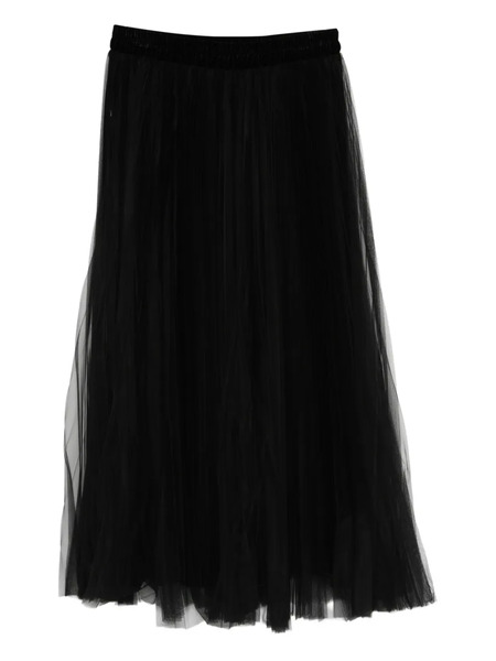  Styland Pleated-tulle Midi Skirt - Black 