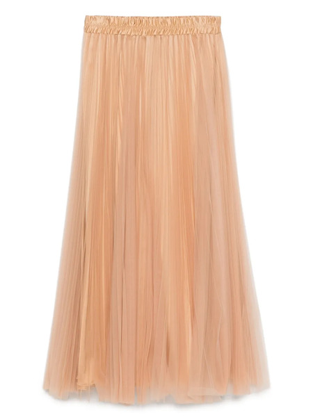  Styland Pleated-tulle Midi Skirt - Neutrals 