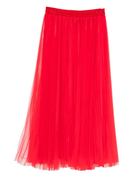  Styland Pleated-tulle Midi Skirt - Red 