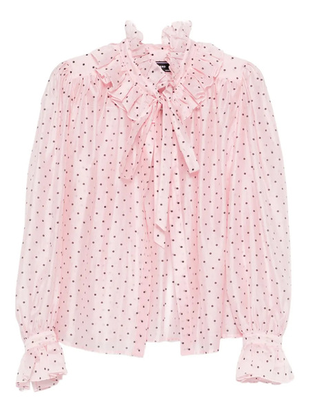  Styland Polka-dot Blouse - Pink 