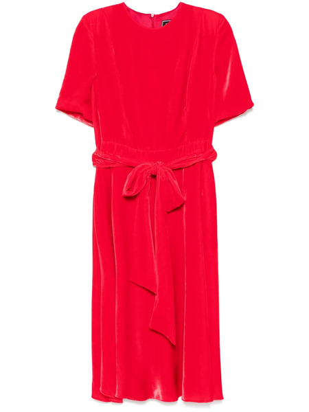  Styland Velvet Midi Dress - Red 