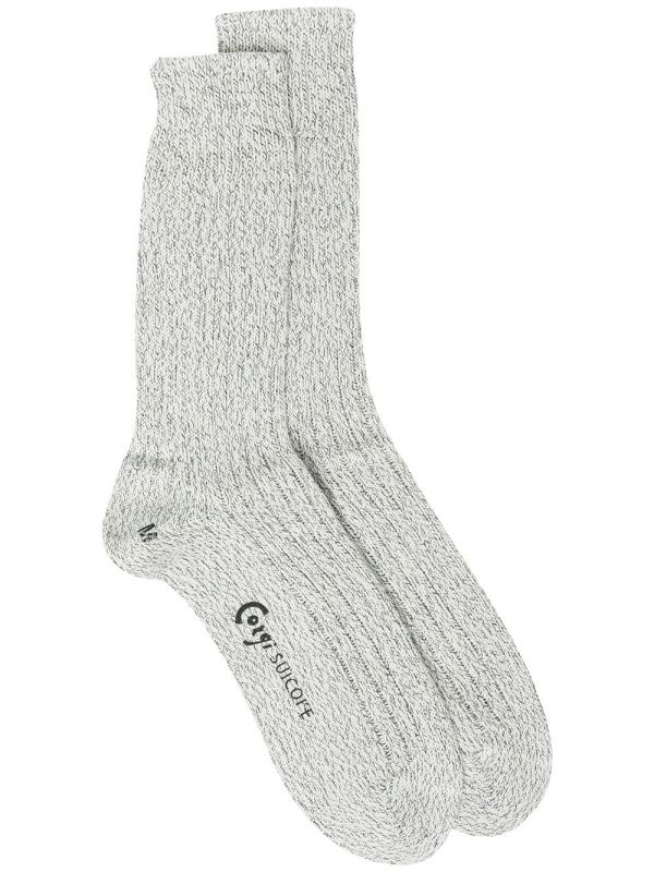  Suicoke Logo-print Ankle Socks - White 