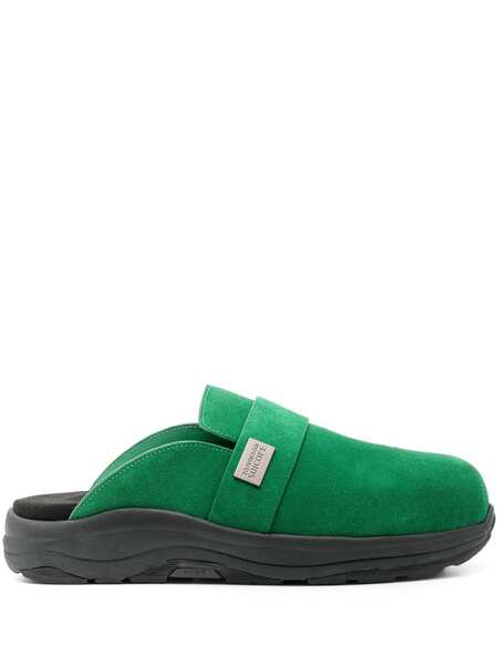  Suicoke Suede-leather Slippers - Green 