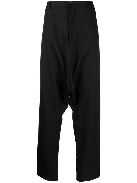  Sulvam Drop-crotch Wool Trousers - Black 