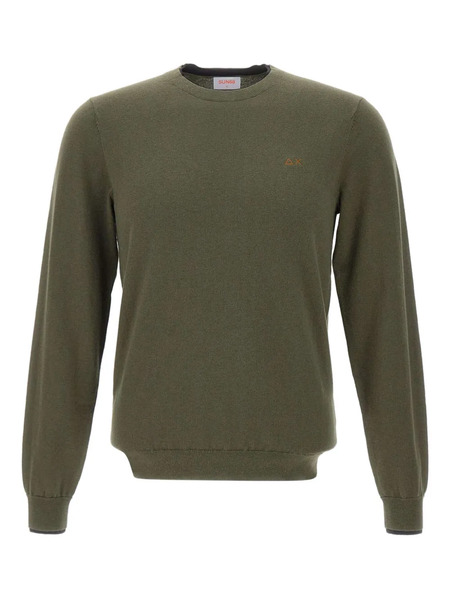  Sun68 Crew-neck Embroidered-logo Sweater - Green 