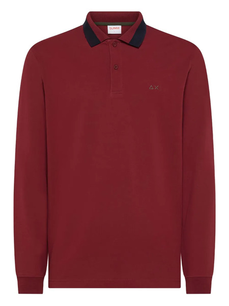  Sun68 Elbow Patch Long-sleeve Polo Shirt - Red 