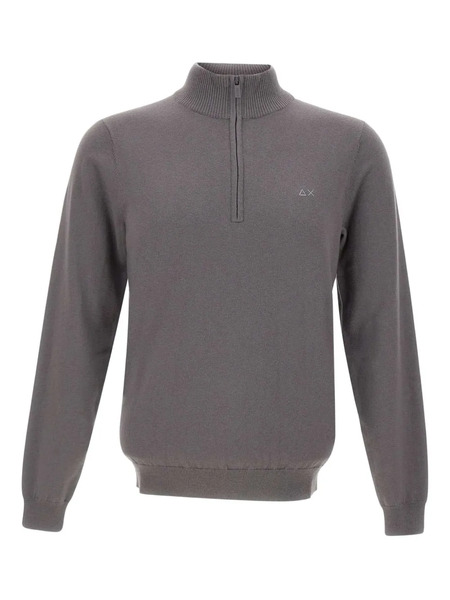  Sun68 Half-zip Ribbed Sweater - Grey 