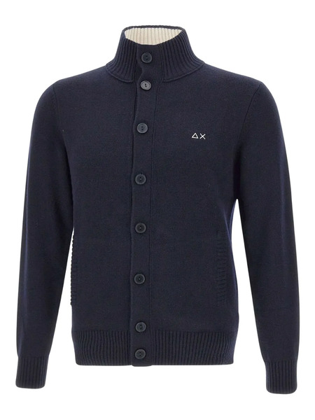  Sun68 High-neck Buttoned Cardigan - Blue 