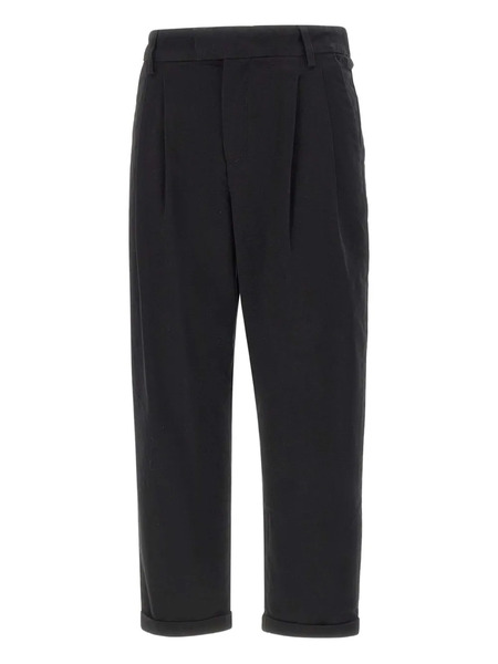  Sun68 Pleated Cropped Trousers - Black 