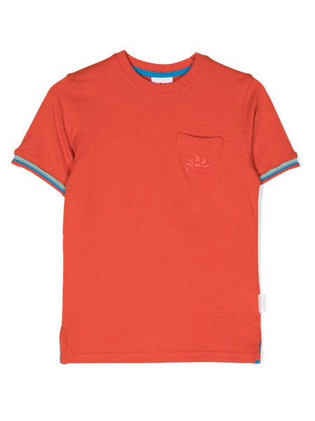  Sundek Logo-embroidered Cotton T-shirt - Orange 