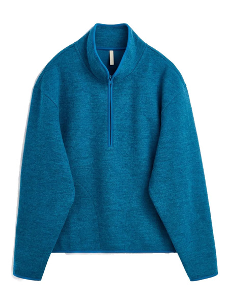  Sunflower Half-zip Wool Sweatshirt - Blue 