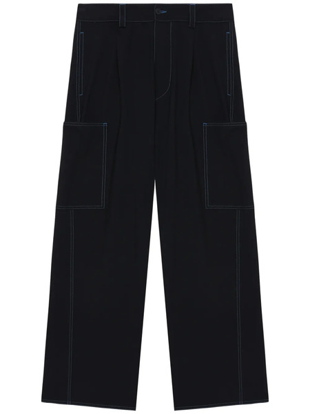  Sunnei Contrast-stitching Wide-leg Trousers - Blue 