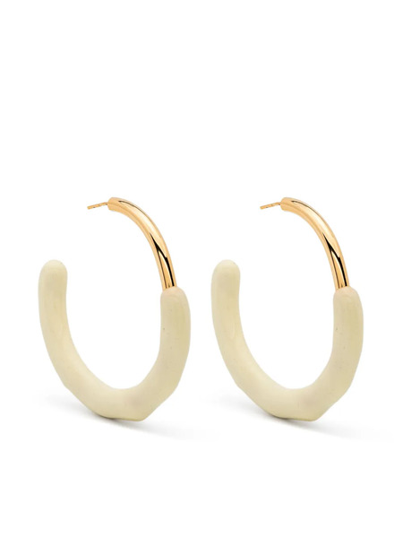  Sunnei Large Rubberised Hoop Earrings - Gold 