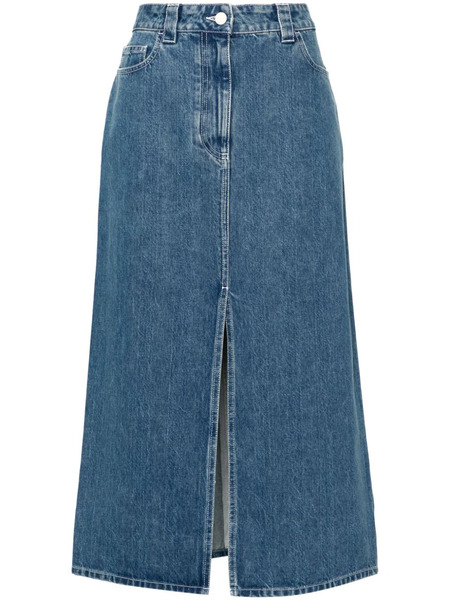  Sunnei Logo-patch Denim Skirt - Blue 