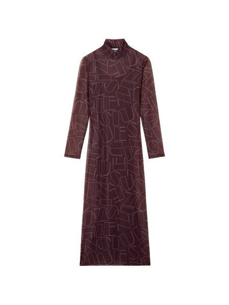  Sunnei Long-sleeve Sheer Midi Dress - Brown 