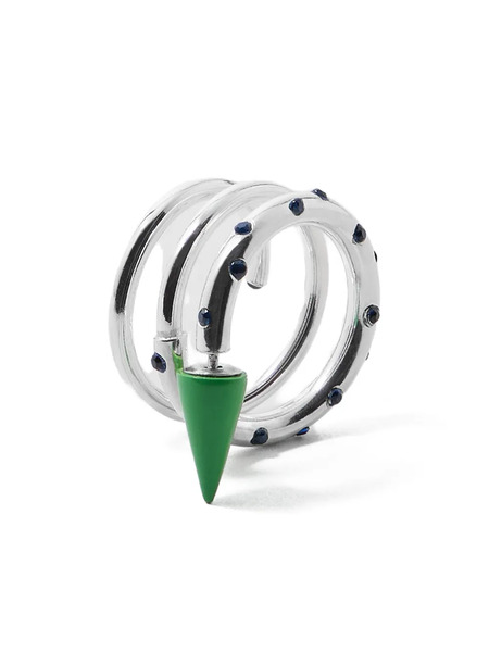  Sunnei Medium Spiral Stones Ear-ring - Silver 
