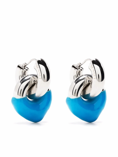  Sunnei Rubberized Hoop Earrings - Silver 