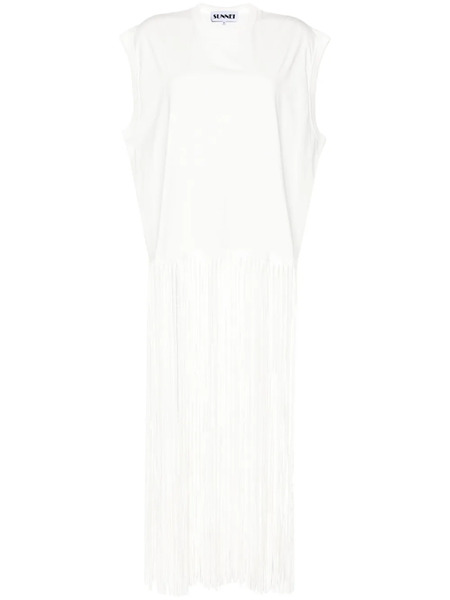  Sunnei Sleeveless Long-fringed Top - White 