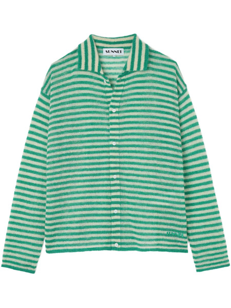  Sunnei Striped Cardigan - Green 