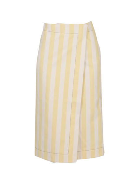  Sunnei Striped Wrap Skirt - Yellow 