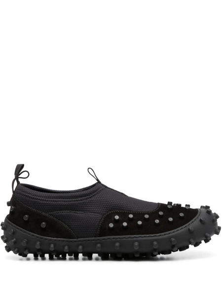  Sunnei Stud-embellished Leather Sneakers - Black 