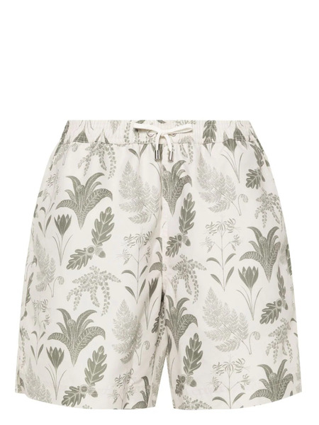  Sunspel Leaf-print Swim Shorts - Neutrals 
