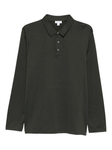  Sunspel Long-sleeve Polo Shirt - Grey 