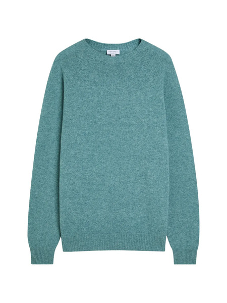  Sunspel Melangé Wool Jumper - Green 
